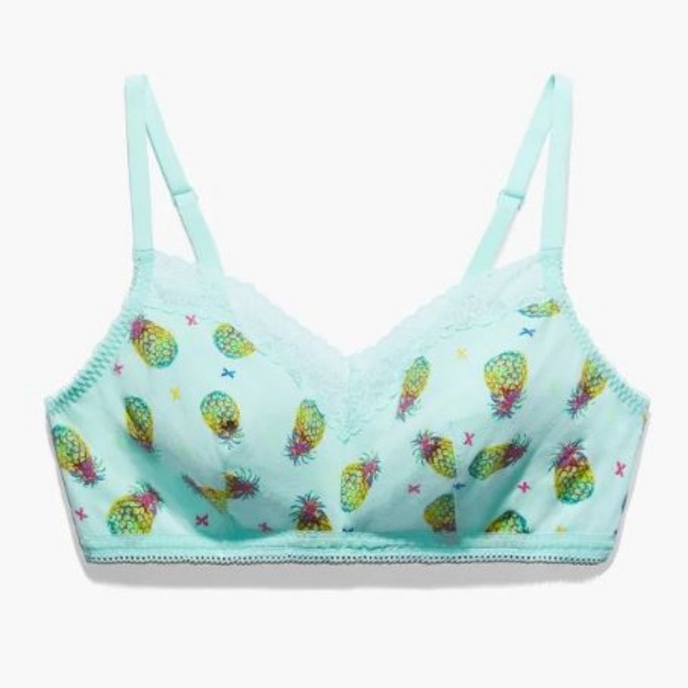 Savage X Fenty Mint Pineapple Print Wireless Bralette